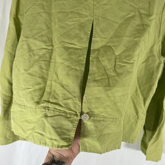 Talbots Linen Blend Jacket Women's 12 Petite Button Up Long Sleeve Lightweight - Picture 9 of 9